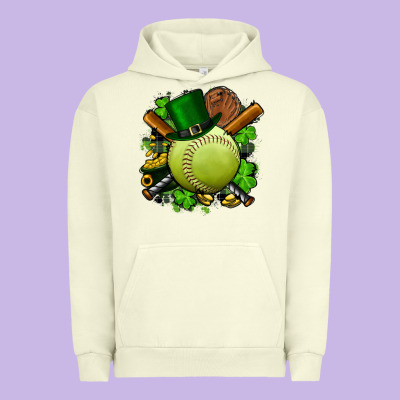 St.patrick's Day Softball Urban Hoodie Designed By Fadigitalartstudio