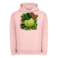 Pigment Salmon st.patrick's day softball Urban Hoodie - FaDigitalArtStudio