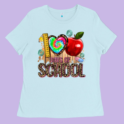 100 Days Of School Ladies Tee Designed By Adodesignshop