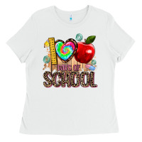 White 100 days of school Ladies Tee - AdoDesignShop