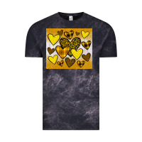 Cloud Black yellow hearts Vintage Tee - JahusDesignShop
