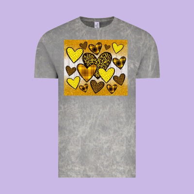 Yellow Hearts Vintage Tee Designed By Jahusdesignshop
