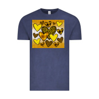 Vintage Denim yellow hearts Vintage Tee - JahusDesignShop