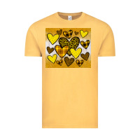 Vintage Mustard yellow hearts Vintage Tee - JahusDesignShop