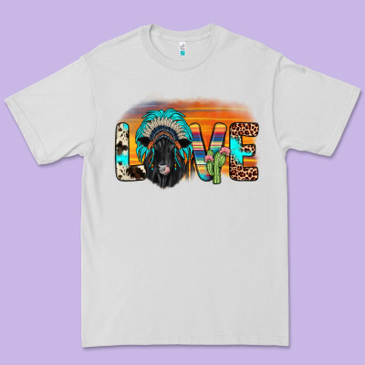 Love Black Angus Indian Headdress Premium Tee Designed By Jahusdesignshop