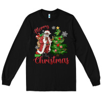 Black Merry Christmas Black Santa Long Sleeve Tee - MaliasSmallBusiness