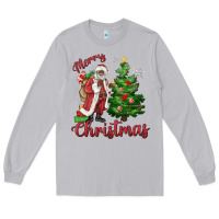 Moon Dust Merry Christmas Black Santa Long Sleeve Tee - MaliasSmallBusiness