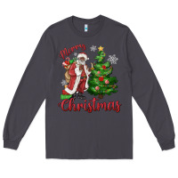 Smoke Merry Christmas Black Santa Long Sleeve Tee - MaliasSmallBusiness