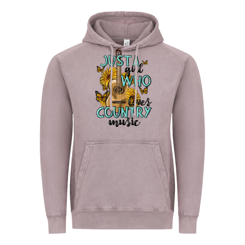 Just A Girl Who Loves Country Music Vintage Hoodie by MaliasSmallBusiness | Teevron