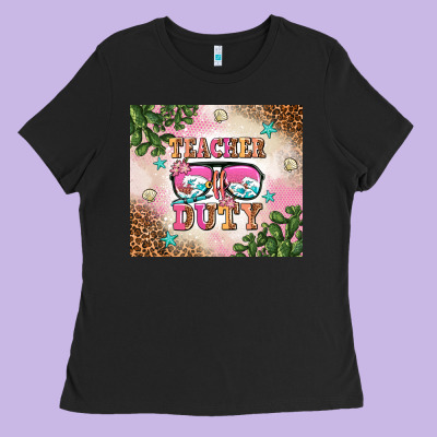 Teacher Of Duty Summer Break Ladies Tee Designed By Adodesignshop