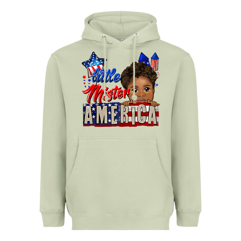 Little Mister America Black Boy Heavyweight Hoodie by CowGirlArtShop | Teevron