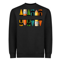 Black custom crayons with pencil Heavyweight Sweatshirt - NancyCooperArtShop