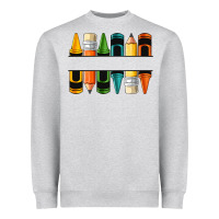 Heather Grey custom crayons with pencil Heavyweight Sweatshirt - NancyCooperArtShop