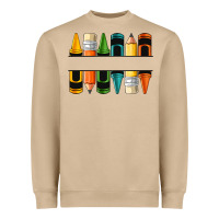 Mushroom custom crayons with pencil Heavyweight Sweatshirt - NancyCooperArtShop