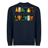 Navy custom crayons with pencil Heavyweight Sweatshirt - NancyCooperArtShop