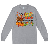 Heather Grey give thanks for a little and you will find a lot Long Sleeve Tee - MaliasSmallBusiness