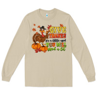 Mushroom give thanks for a little and you will find a lot Long Sleeve Tee - MaliasSmallBusiness