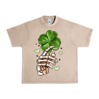 French Oak skeleton hand with shamrock st patrick s day Urban Heavy Tee - MaliasSmallBusiness