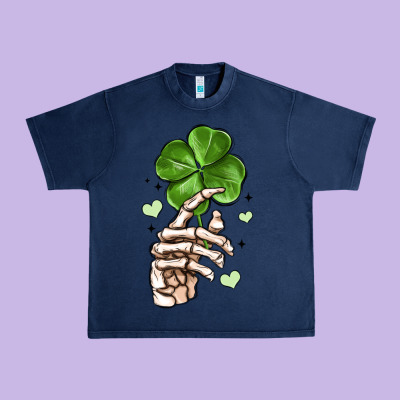 Skeleton Hand With Shamrock St Patrick S Day Urban Heavy Tee Designed By Maliassmallbusiness