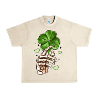 Sandshell skeleton hand with shamrock st patrick s day Urban Heavy Tee - MaliasSmallBusiness
