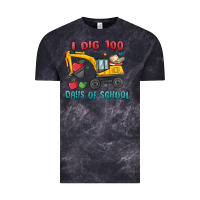 Cloud Black i dig 100 days of school excavator Vintage Tee - MaliasSmallBusiness