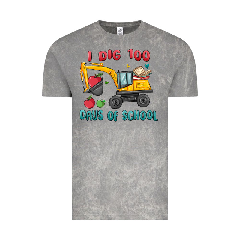 I Dig 100 Days Of School Excavator Vintage Tee by MaliasSmallBusiness | Teevron