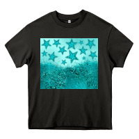 Asphalt turquoise glitter star Heavy Core Tee - JahusDesignShop