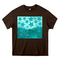 Chocolate Brown turquoise glitter star Heavy Core Tee - JahusDesignShop