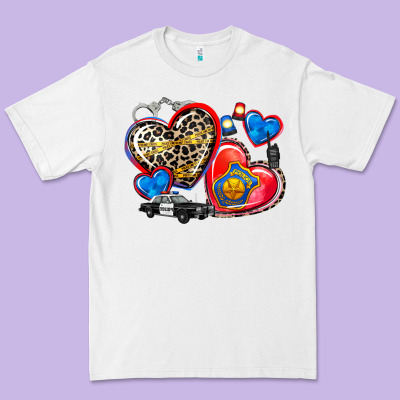 Western Leopard  Police Hearts Premium Tee Designed By Adodesignshop