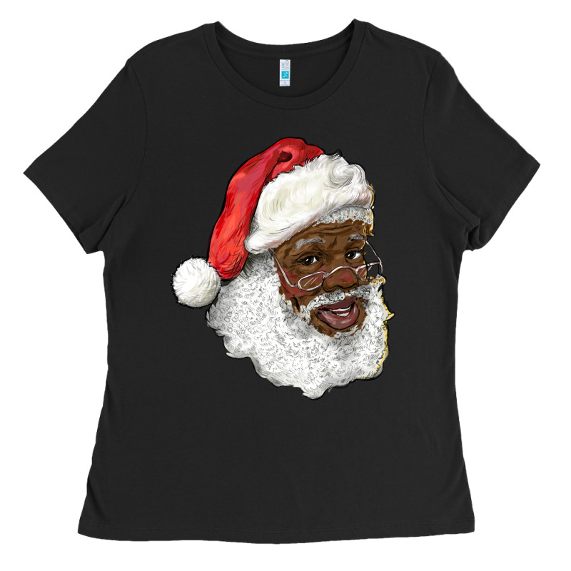 African American Santa Ladies Tee by RanaPortraitStore | Teevron