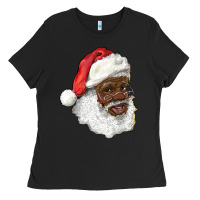 Black african american santa Ladies Tee - RanaPortraitStore