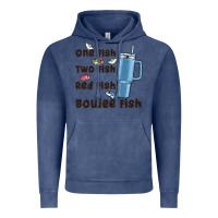 Vintage Denim one fish two fish red fish boujee fish Vintage Hoodie - MaliasSmallBusiness