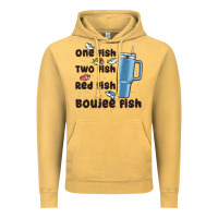 Vintage Mustard one fish two fish red fish boujee fish Vintage Hoodie - MaliasSmallBusiness