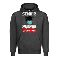 Charcoal Heather Senior 2020 Quarantined Zipper Hoodie - Bettercallsaul