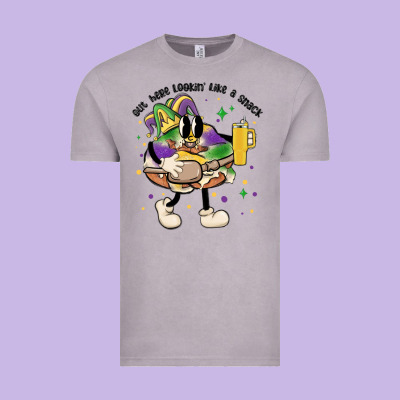 Out Here Lookin Like A Snack King Cake Mardi Gras Vintage Tee Designed By Maliassmallbusiness