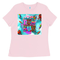 Bubblegum Pink summer break and school Ladies Tee - AdoDesignShop