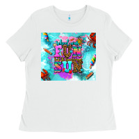 White summer break and school Ladies Tee - AdoDesignShop
