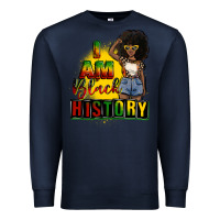 Navy i am black history juneteenth Premium Sweatshirt - CowGirlArtShop