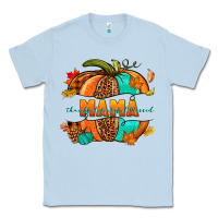 Dusty Blue Thankful grateful blessed mama pumpkin Classic Tee - NancyCooperArtShop