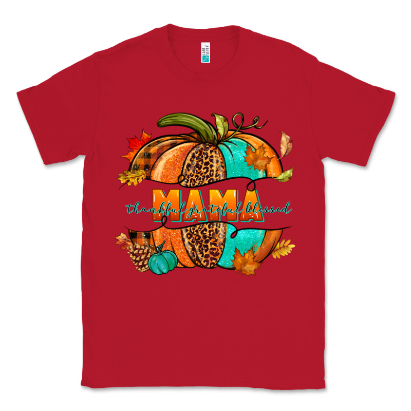 Thankful Grateful Blessed Mama Pumpkin Classic Tee by NancyCooperArtShop | Teevron