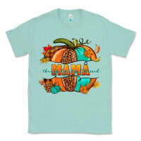 Seafoam Thankful grateful blessed mama pumpkin Classic Tee - NancyCooperArtShop