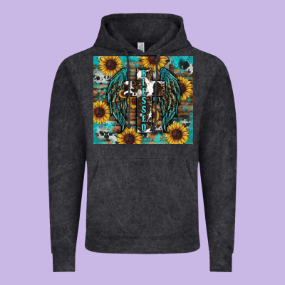 Western Blessed Sunflower's Vintage Hoodie Designed By Ranaportraitstore