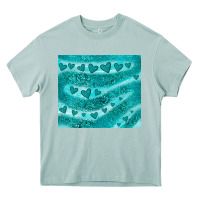Turquoise Glitter Heart Heavy Core Tee | Teevron