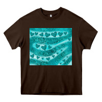 Chocolate Brown turquoise glitter heart Heavy Core Tee - JahusDesignShop