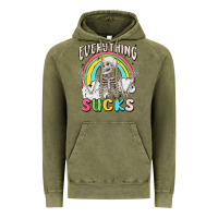 Vintage Olive everything sucks Vintage Hoodie - MaliasSmallBusiness