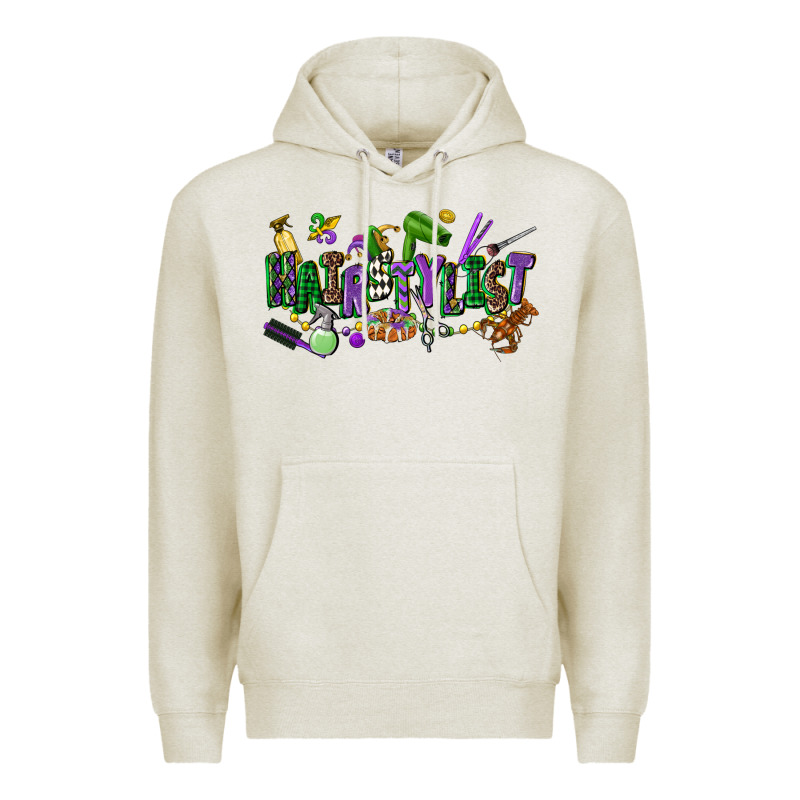 Hairstylist Mardi Gras Premium Hoodie by CowGirlArtShop | Teevron