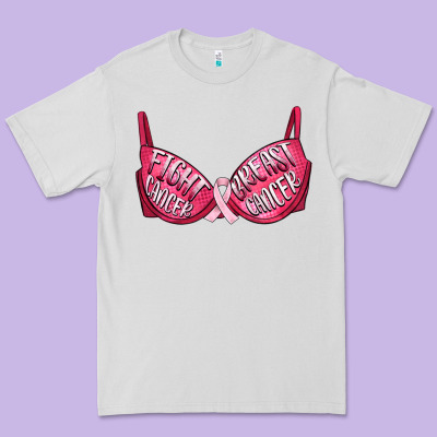 Fight Cancer Breast Cancer Bra Premium Tee Designed By Artiststas