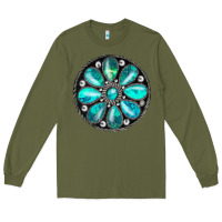 Army Green turquoise gemstone Long Sleeve Tee - JahusDesignShop