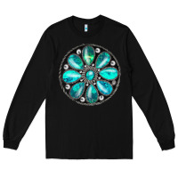 Black turquoise gemstone Long Sleeve Tee - JahusDesignShop