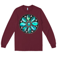 Burgundy turquoise gemstone Long Sleeve Tee - JahusDesignShop